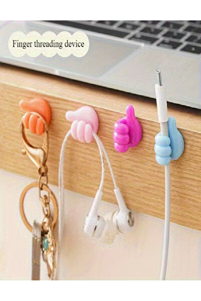 WORLDWIDE SOĞUTMA 5’li Renkli Başparmak Tasarımlı Yapışkanlı Kanca – Araç, Mu...