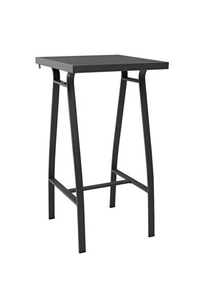 vidaxl Garden Bar Table Black 60x60x110 cm Tempered Glass