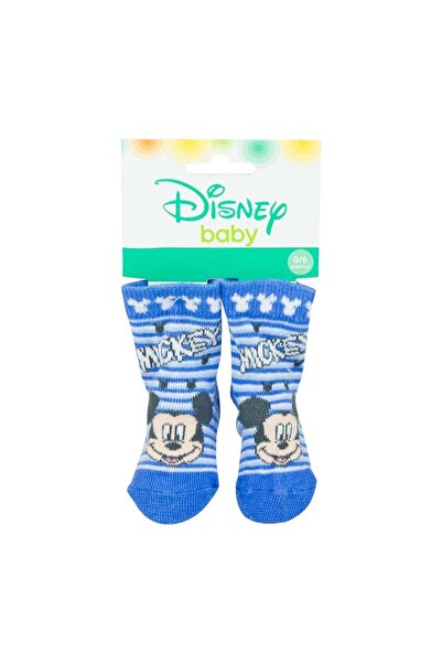 Disney Blue socks with Mickey Mouse stripes 6-12 months