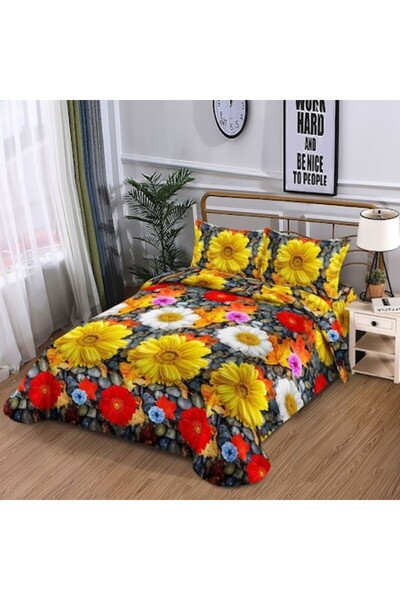 Casa de Vis Set lenjerie de pat, 1 persoana, 150 x 220 cm, bumbac satinat, 4 piese