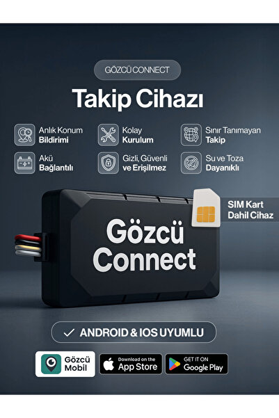 Gözcü Mobil Connect Tracking Device Real-Time Location Tracking Historical Data Vehicle Engine Hidden Tracker with Geofence