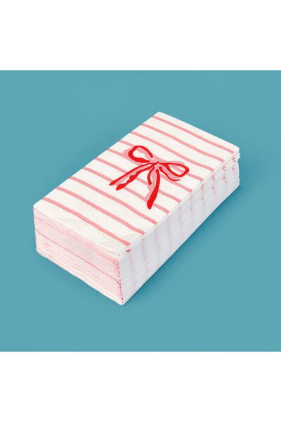 Evidea Kitchen 25'li Kurdele Desen Peçete - Beyaz - 16x8 cm