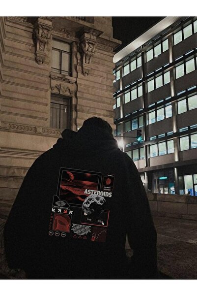 Le Savu سويت شيرت بقلنسوة باللون الأسود مطبوع عليه أسترويدات سيفونيرا