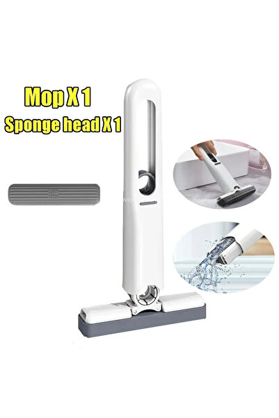 Choice3 1 Mop-1 Sponge Sponge Straw Cleaning Small Cleaner Mini Mop Powerful Squeeze Folding Home Self-squee