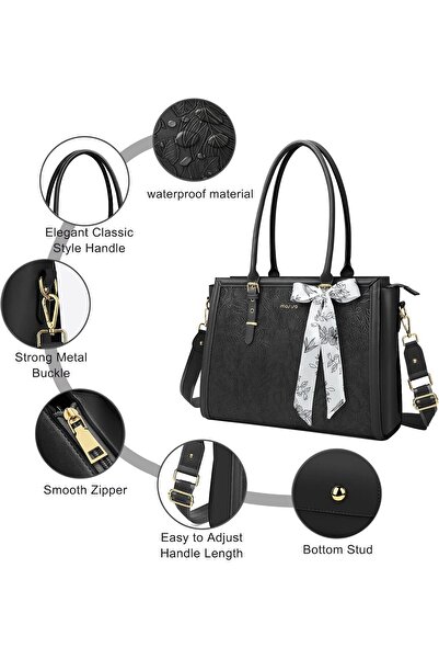 Mosiso حقيبة كمبيوتر محمول للنساء، حقيبة توت من جلد البولي يوريثان