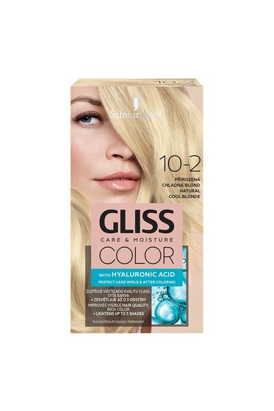 Gliss Vopsea de păr permanentă Color 10-2 Blond Rece, 143 ml