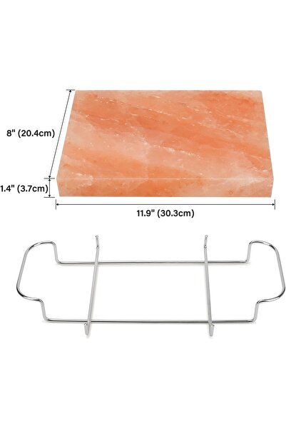 THE PINK EVEREST Onlyfire Himalayan Salt Block with Holder Tray, Pink BBQ Salt Slab for Cooking, Grilling, Chilling,