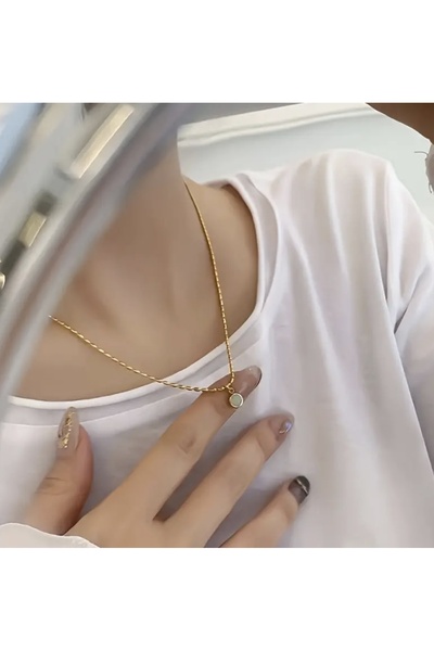 FloresDeCarnaval Soléa Mint – Altın Kaplama Minimal Paslanmaz Çelik Kolye