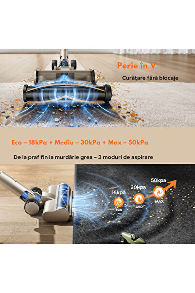 honiture Aspirator vertical P7 PRO,6000W,50kPa,3 viteze,perie covoare, autonomie50-80 min,LED,rezervor 1, 5L