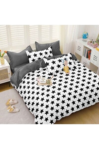 Casa de Vis Set lenjerie de pat dublu, bumbac satinat, 220 x 230 cm, 4 piese,...