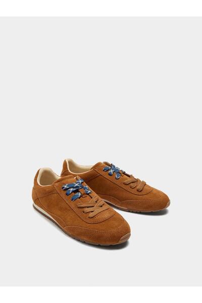 PARFOIS Tek Renkli Deri Spor Ayakkabı