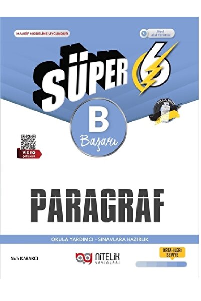 Nitelik Yayınları 6.SINIF (B) SÜPER PARAGRAF SORU KİTABI *YENİ*