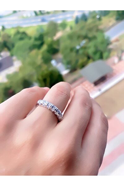 VEGALUXE Steel Stone Ring Silver Color Adjustable to Fit Finger. Does Not Tarnish.