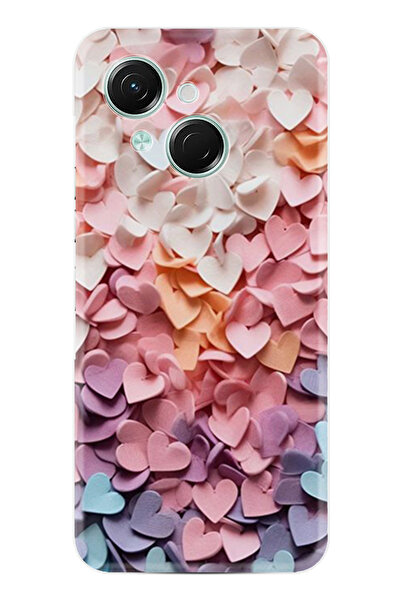 TECNO Spark Go 1 2025 Kılıf Boutique Baskılı Resimli Renkli Kalpler Pcode -040