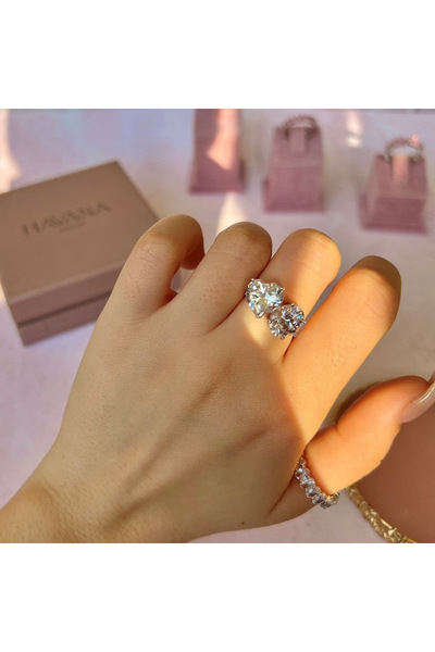 HAVANA JEWELLERY Inel ELIXIR Argint 925 placat cu Rodiu si Cristale Swarovski