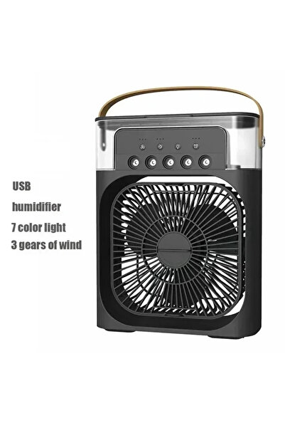 Choice مكيف هواء 3 في 1 أسود، مبرد هواء صغير منزلي، ضوء ليلي LED، مرطب هواء محمول