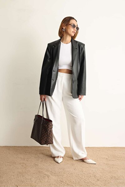 Swass Carrie Deri Blazer Ceket Siyah
