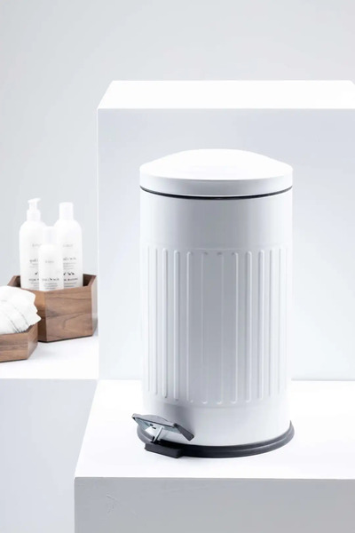 FH finehome Vidor Pedallı Amortisörlü 4006S Efor Beyaz Renkli Çöp Kovasıovas 16LT