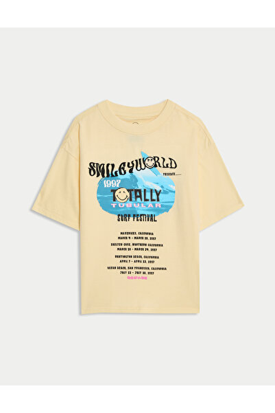 Marks & Spencer Saf Pamuk Smiley T-Shirt (2–8 Yaş)