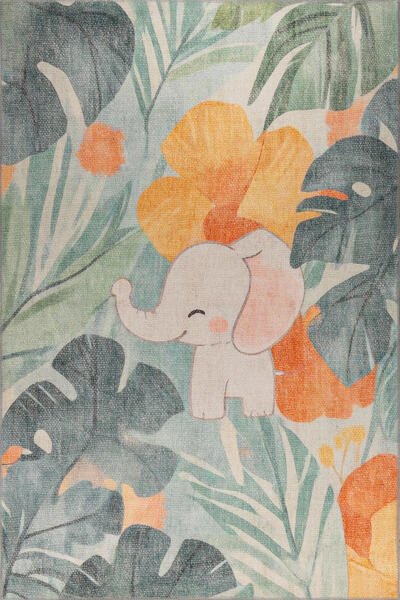 ARTLOOP Minor Fil Desenli Dokuma Taban Dekoratif Çocuk Odası Halısı AL 435