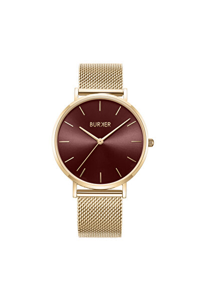 Burker Damenuhr Ruby Gold Burgundy Mesh