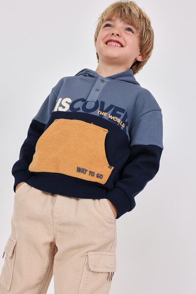 Boboli Erkek Çocuk Kanguru Cepli Sweatshirt