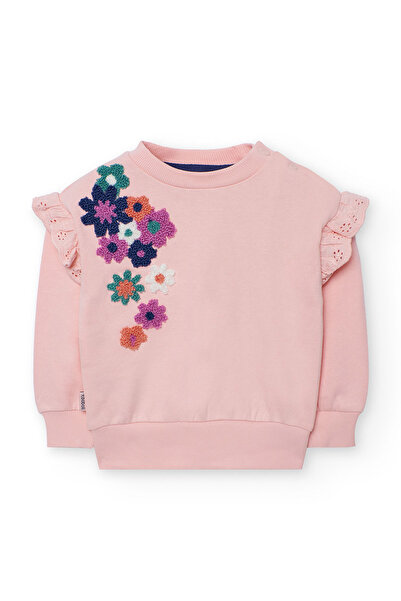 Boboli Kız Çocuk Süzüne Çiçek Nakışlı Sweatshirt