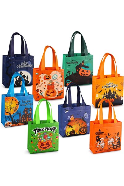 PARSUP Set de 8 pungi de Halloween Parsup, plastic, multicolore, 20 x 8 x 20 cm