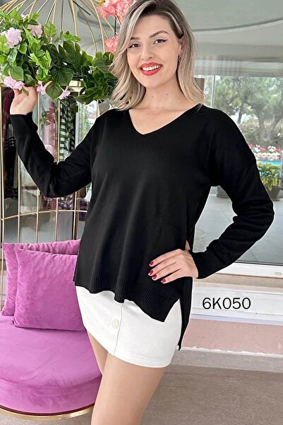 İnce Topuk بلوزة تريكو برقبة على شكل حرف V 6k050