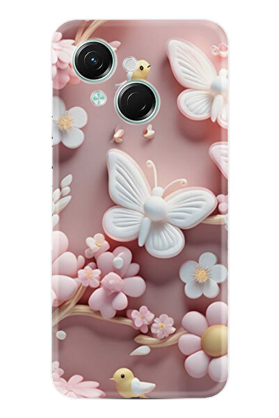 TECNO Spark Go 1 2025 Kılıf Boutique Baskılı Resimli Pembe Kelebekler Pcode -088