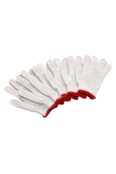 Lawazim Gloves - 8 Pairs 34.5g - Knit Work Gloves with Wrist Protection and Breathable Cotton