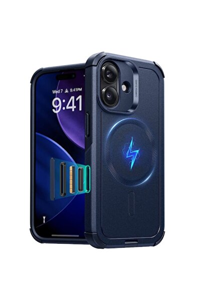 Optim Solution Carcasă de protecție antișoc MagSafe, design rezistent, polica...