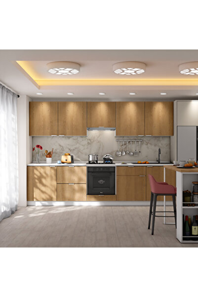 DEKOREX Alba Serisi 300 Cm. Fırın Aspiratör Ve Çekmece Modüllü Hazır Mutfak Al-300asp-c