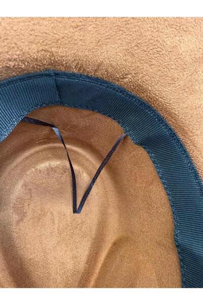 Trend Şapka 14797 Yıldız Şeritli Kahverengi Fötr Şapka