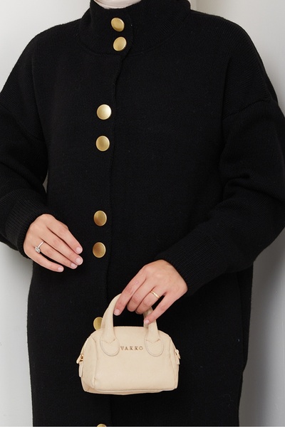 Bestenur Reha Buttoned Knitwear Cardigan 1603 - Black