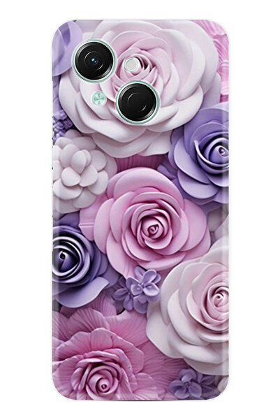 TECNO Spark Go 1 2025 Kılıf Boutique Baskılı Resimli Mor Güller Pcode -029