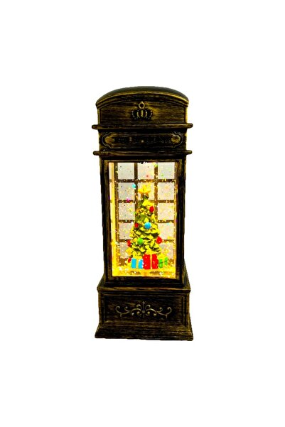 velve Ornament electronic Snow Lantern,cabina telefonica,brad impodobit Craci...