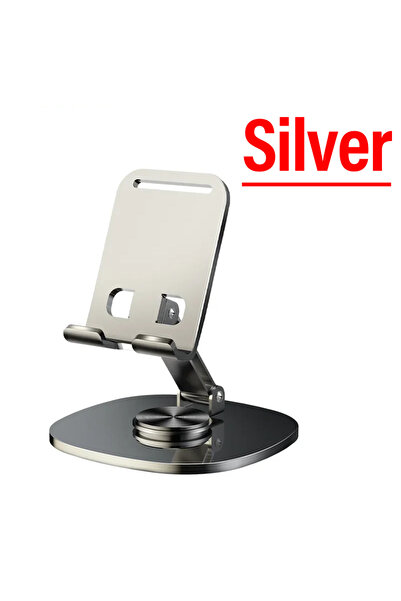 Choice1 حامل هاتف محمول قابل للدوران 720 من سبائك الألومنيوم باللون الفضي الع...