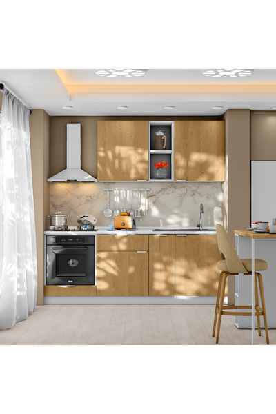 DEKOREX Alba Serisi 210 Cm. Fırın Modüllü Hazır Mutfak Al-210dav