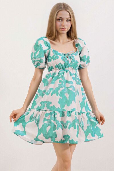 Hiccup Bdart Square Neck with Belt Short Mini Dress