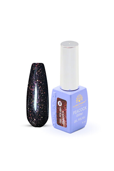 global fashion طلاء أظافر جل لامع من Peacock بحجم 8 مل - جل طويل الأمد مقاوم ...