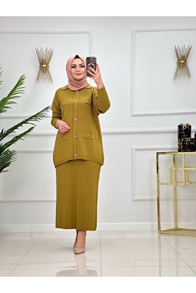 Valens Butik Metal Buttoned Skirt Tunic Hijab Set Aybüke