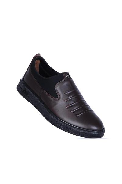 Baloğlu 1016 Кафе Каучук 100% кожа Мъжки мокасини