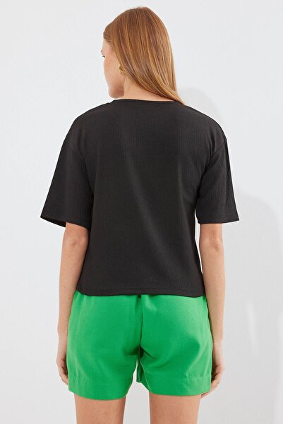 Hiccup Μπλουζάκι με στάμπα με κεντημένο στρογγυλό λαιμό BDART