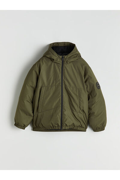 LC Waikiki Khaki Hooded Boy's Puffer Jacket