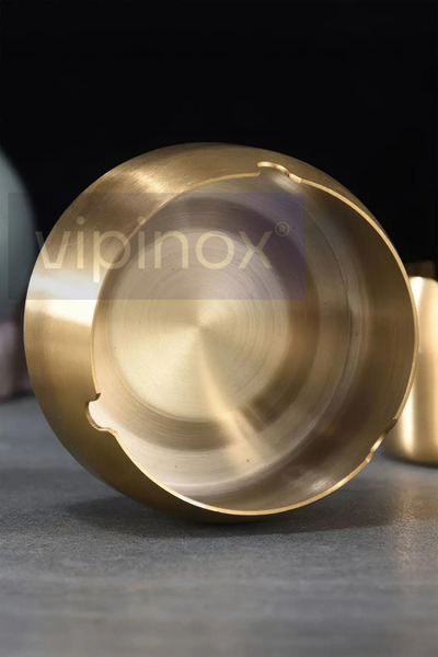 Vipinox 4'lü Gold Metal Küllük Modern Tasarım Şık ve Zarif Küllük Altın Gold Kül Tablası