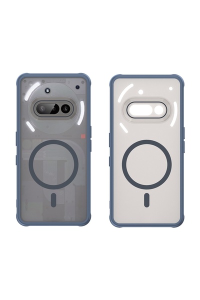 SKYDDAR INNOVATION Carcasă pentru telefonul Nothing (3a), HaloFrost MagSafe II, antișoc, set de autocolante, albastru marin