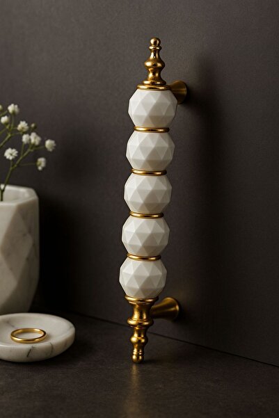 METALSAN Beyaz Boncuklu Mutfak Dolabı, Çekmece, Vestiyer Mobilya Kulpları 128...