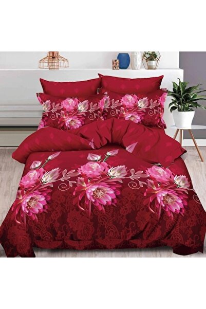 Casa de Vis Set lenjerie de pat dublu, 6 piese, bumbac satinat, 220 x 230 cm,...