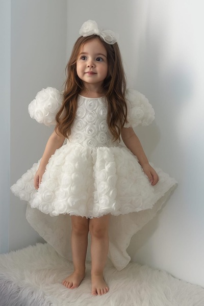 Mirace Styl 3d gül kuyruklu çocukabiye düğün özel gün mevzuniyet doğum günü e...